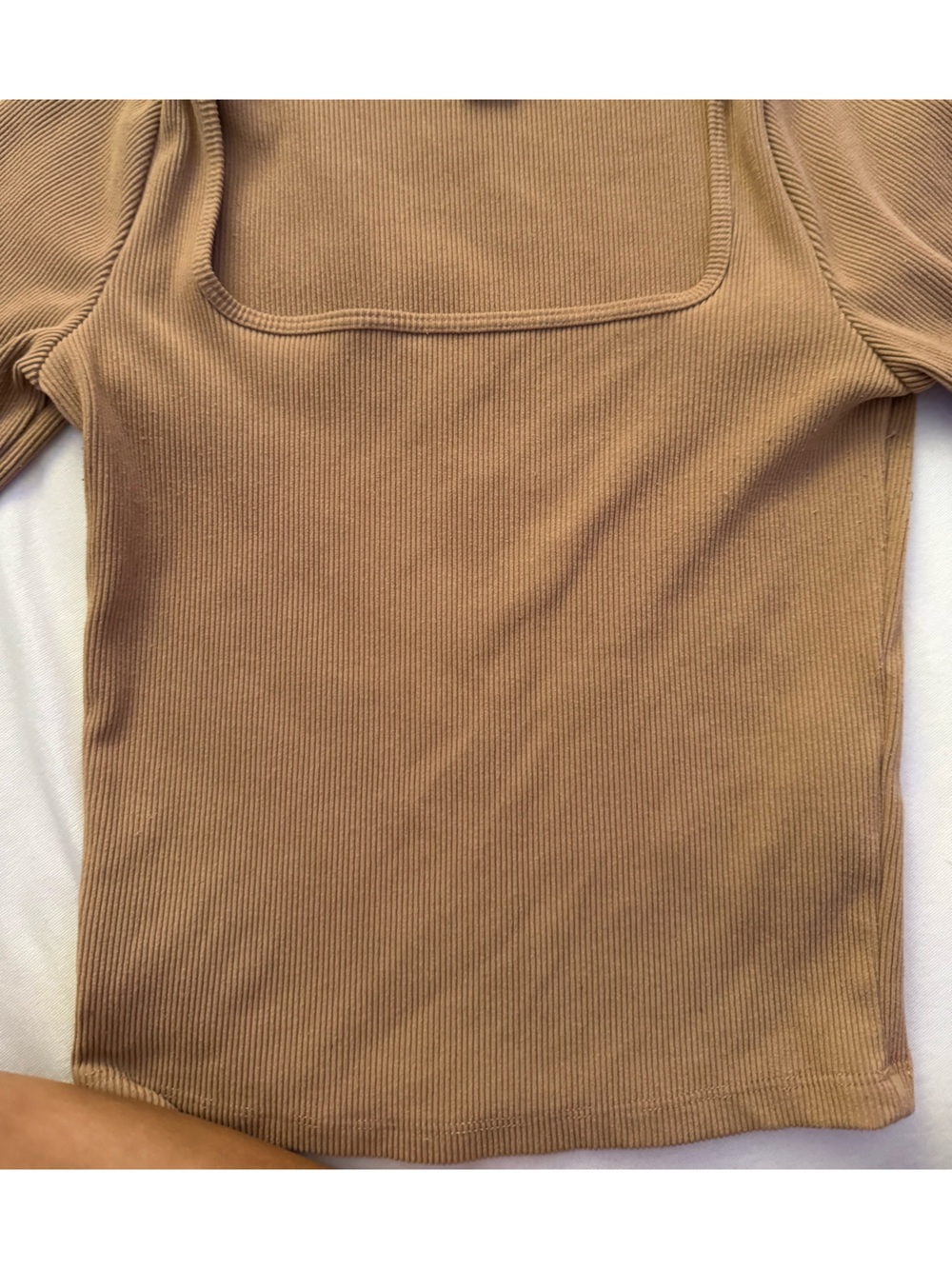 Hollister Camel Ribbed Square-Neck Tank
